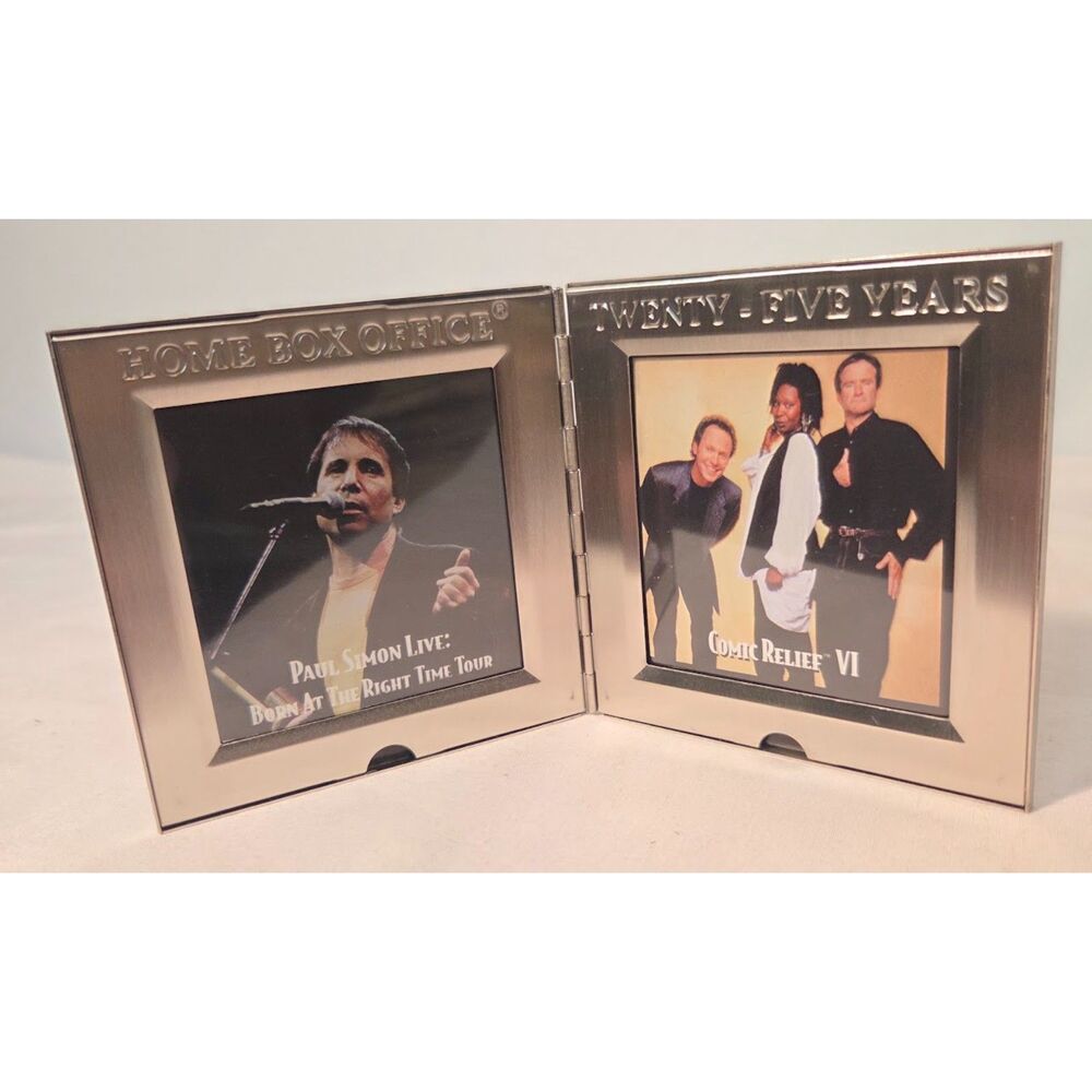 Vintage HBO 25 Years Double CD Case Holder Paul Simon Comic Relief Metal